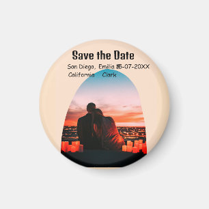 Aimant arche photo orange bouho enregistrer la date QR mo