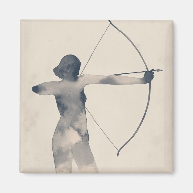 Aimant Archeresse aquarelle Silhouette (Devant)