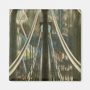 Aimant Architecture vintage de New York, pont de Brooklyn