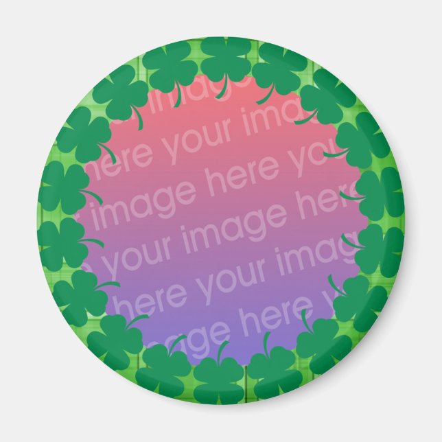 Aimant ardoise irlandaise 4 feuilles trèfle cadre photo (Devant)