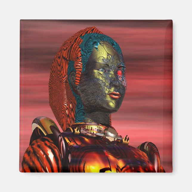 Aimant ARES - CYBORG PORTRAIT Science Fiction, Sci-Fi (Devant)