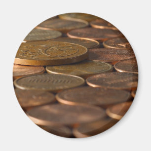 Aimant Argent de pièces de monnaie de penny de penny