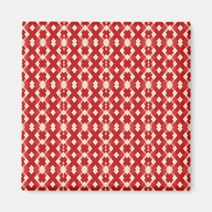 Aimant Argyle, rouge blanc rose Saint-Valentin 