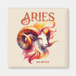 Aimant Aries Ram Aquarelle Zodiac Sign Date de naissance 