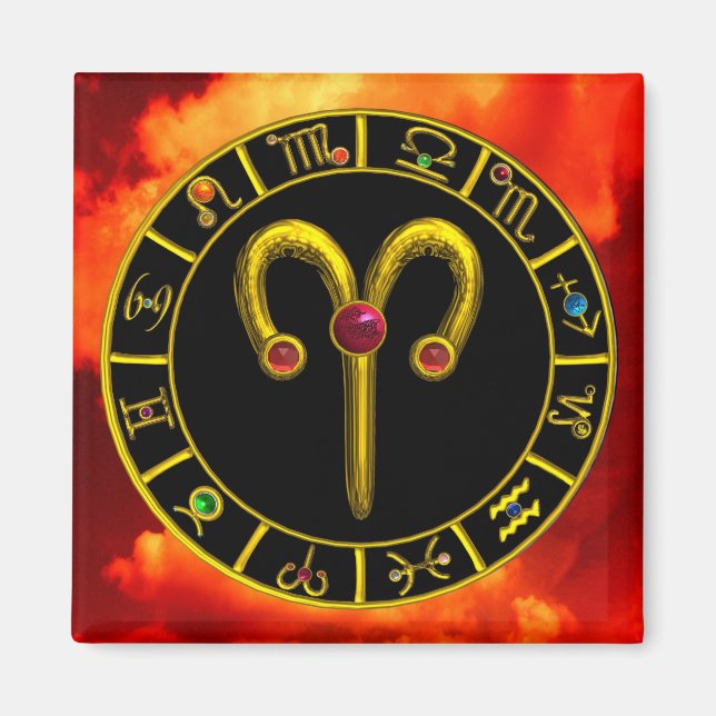 Aimant ARILD ZODIAC ANNIVERSAIRE JEWEL Astrology Chart (Devant)
