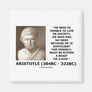 Aimant Aristote incapable de vivre dans la bête ou le