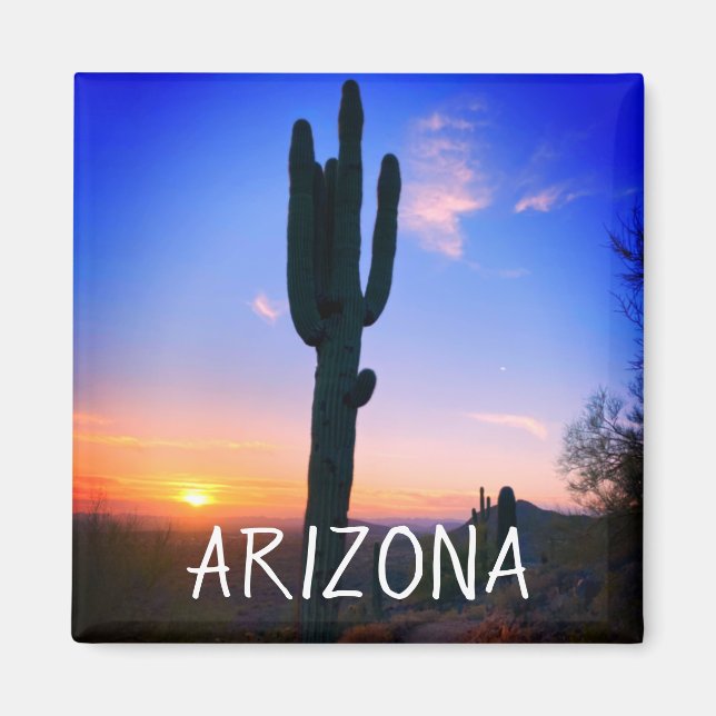 Aimant Arizona Saguaro Cactus Sunset Souvenir Voyage (Devant)