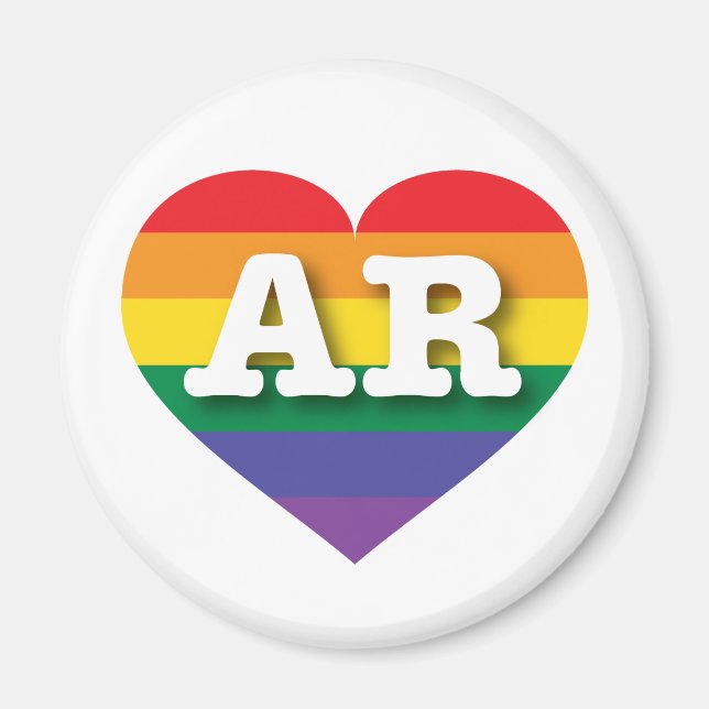Aimant Arkansas Coeur arc-en-ciel Gay pride (Devant)