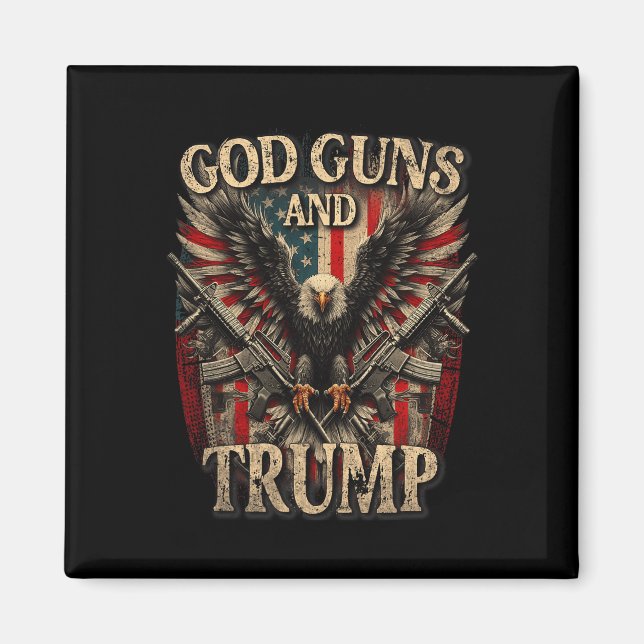 Aimant Armes À Feu Et Trump 2e Amendement Drapeau Aigle A (Devant)