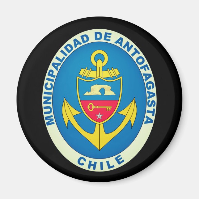 Aimant Armoiries d'Antofagasta, Chili (Devant)