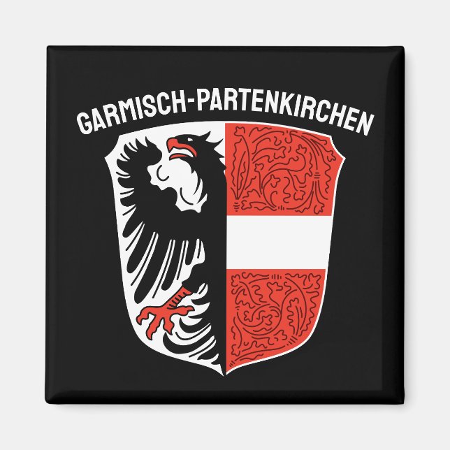 Aimant Armoiries de Garmisch-Partenkirchen, Allemagne (Devant)