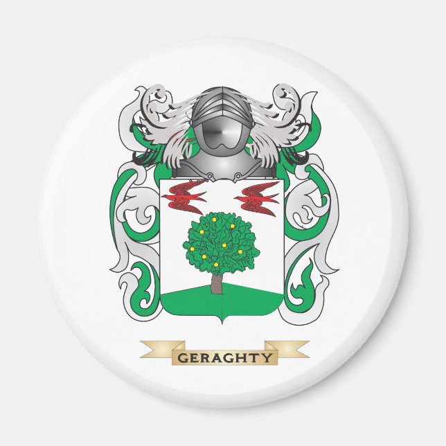 Aimant Armoiries de Geraghty (Armoiries de la famille) (Devant)