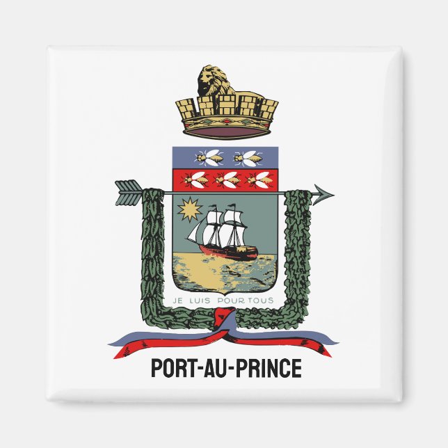 Aimant Armoiries de Port-au-Prince, HAÏTI (Devant)