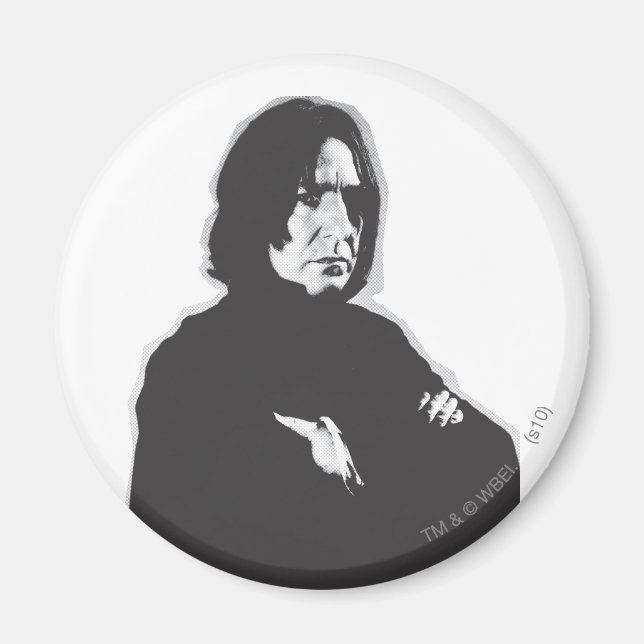 Aimant Armoiries de Snape Severus croisées B-W (Devant)