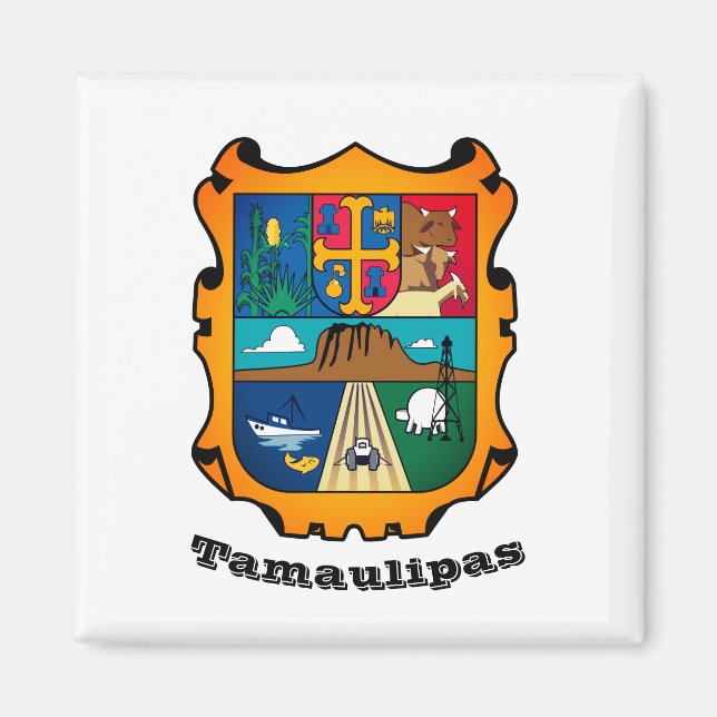 Aimant Armoiries de Tamaulipas (État), Mexique (Devant)