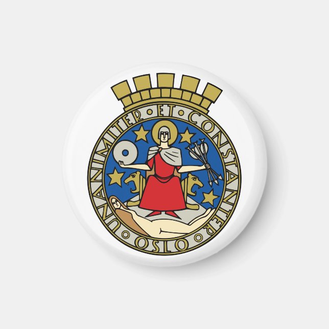 Aimant Armoiries d'Oslo, Norvège (Devant)