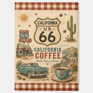 Aimant Arrêt de café rétro Californie Souvenir