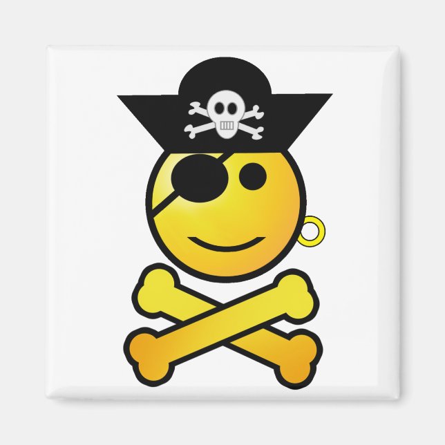 Aimant ARRGH - Emoticon souriant Pirate (Devant)