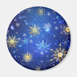 Aimant Arrière - plan Bleu XMAS avec des flocons de neige