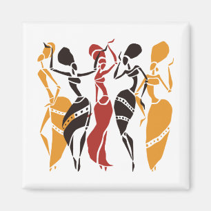 Aimant Arrière - plan de danseurs africains illustrés