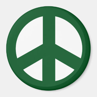 Aimant Arrondi de l'aimant des signes de paix, vert sur b