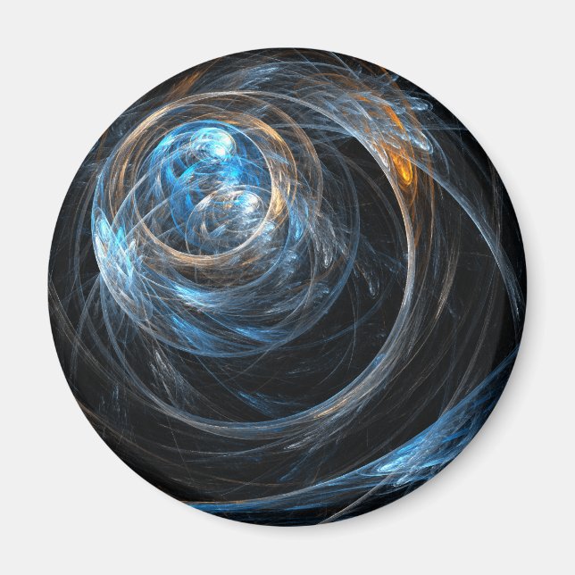 Aimant Arrondi de l'art Abstrait dans le monde (Devant)