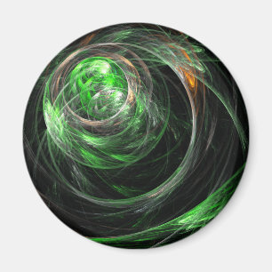 Aimant Arrondi de l'art Abstrait vert du monde entier