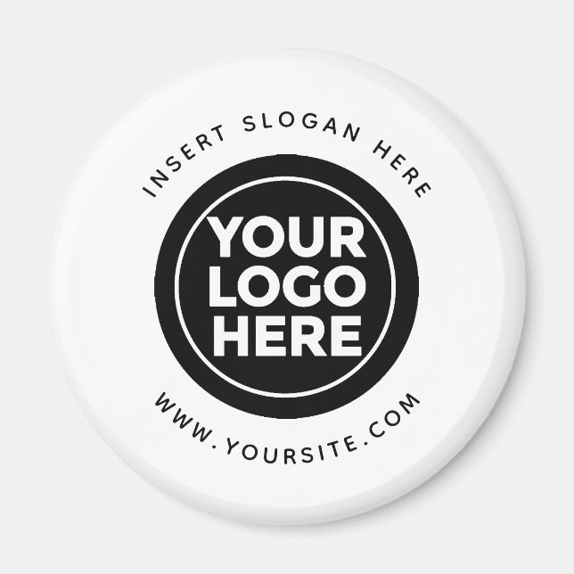 Aimant Arrondir le logo personnalisé de votre entreprise (Devant)