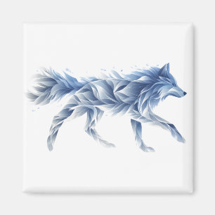 Aimant Art abstrait de loup : Illustration géométrique d'