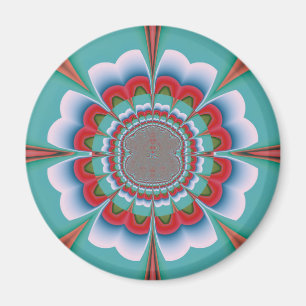 Aimant Art abstrait de mandala psychédélique rétro en fle