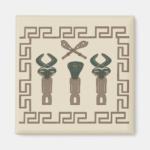 Aimant Art abstrait de visage tribal africain