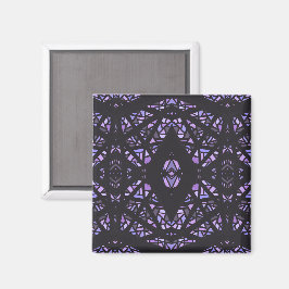 Aimant Art Abstrait Gouache Noir Violet Spectroscopique