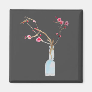 Aimant Art aquarelle de fleur de cerisier sakura