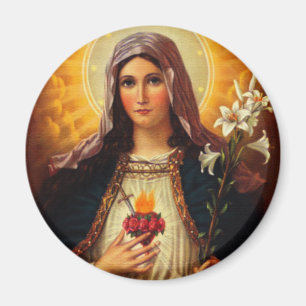 Aimant Art chrétien de coeur sacré de Jésus et de Mary