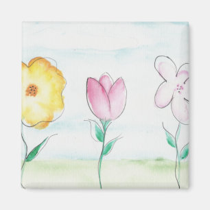 Aimant Art de fleurs peintes