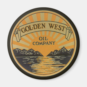 Aimant Art de l'étiquette de produit vintage, Golden West