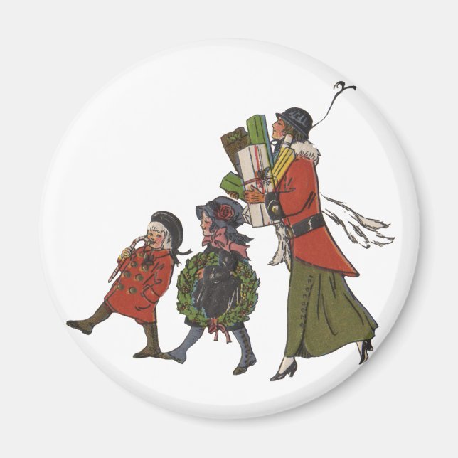 Aimant Art de Noël des fêtes Joyeuses Fêtes (Devant)