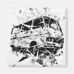 Aimant Art de rue urbain Abstrait Fourgonnette vintage br