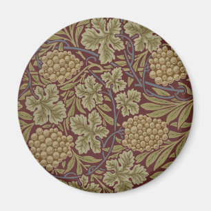 Aimant Art de vigne rouge vert William Morris