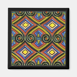 Aimant Art Déco fait perse (multicolore)