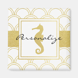 Aimant Art Déco Ocean Wave Patten Gold Parties scintillan