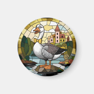 Aimant Art du vitrail, Silly Goose Vitrail