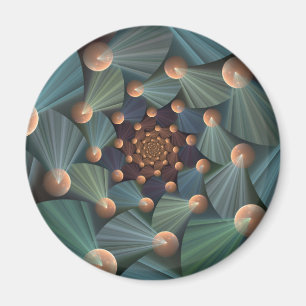 Aimant Art Fractal Abstrait Avec Profondeur Bleu Brown Ar