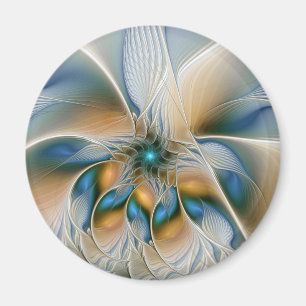 Aimant Art fractal de fantaisie abstraite avec du bleu