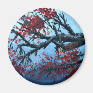Aimant art japonais d'oriental d'arbre de fleur de fleurs