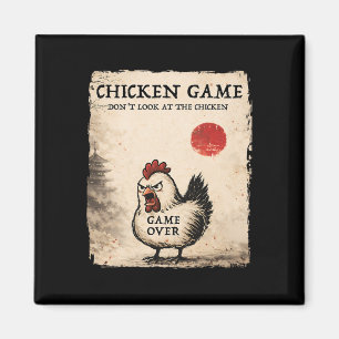 Aimant Art japonais drôle jeu de poulet graphique hommes
