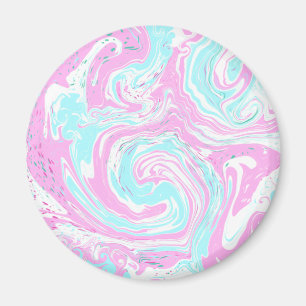 Aimant Art Libre en Marbre Bleu Turquoise rose