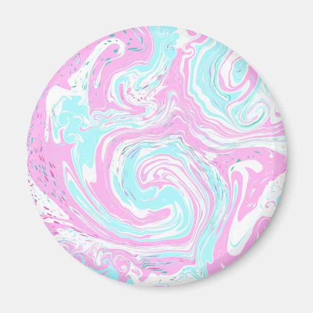 Aimant Art Libre en Marbre Bleu Turquoise rose (Devant)