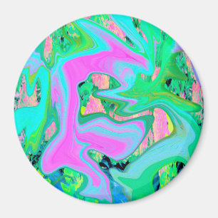 Aimant Art Liquide rose et bleu clair rétro sur Hydrangea