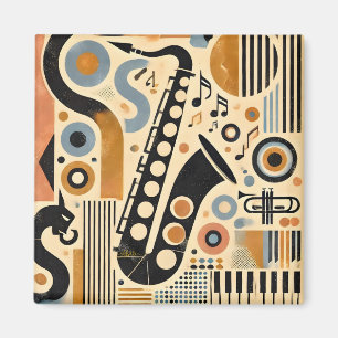 Aimant Art minimaliste de l'ère du jazz du milieu du sièc